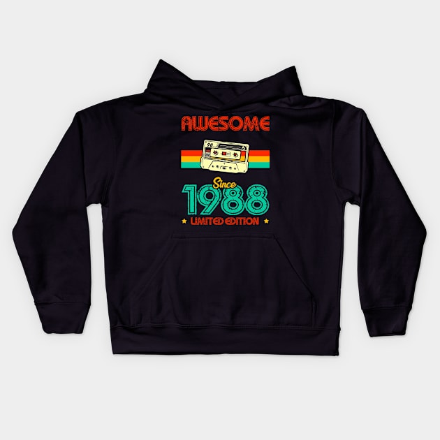 Awesome since 1988 Limited Edition Kids Hoodie by MarCreative